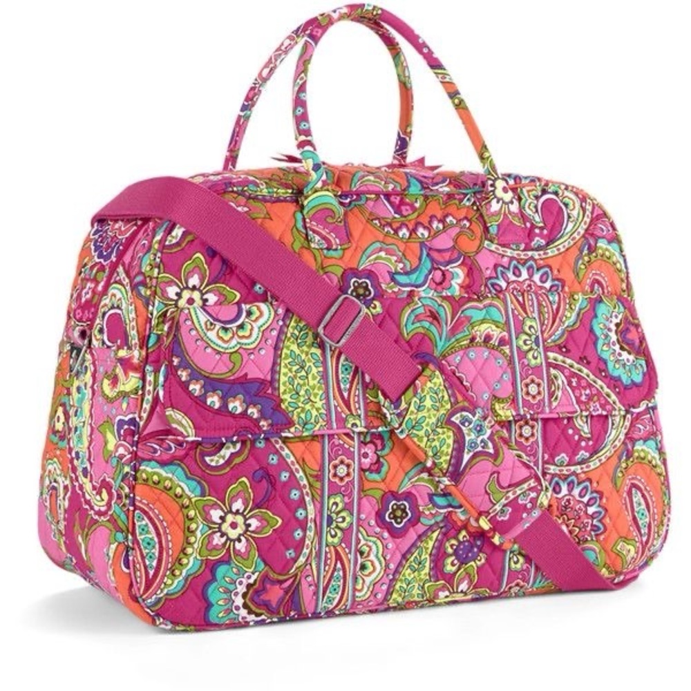NWT retired Vera Bradley Pink Swirls Weekender satchel